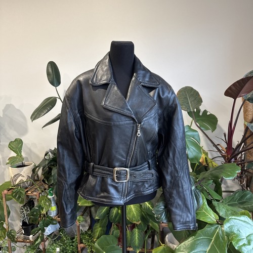 Scarlett Motorcycle Marlon Brando Women’s Lamb Leather Biker Jacket Size L Soft - Picture 2 of 17