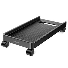 Mobile CPU Stand with Locking  Swivel Wheels, Universal Under Desk Computer