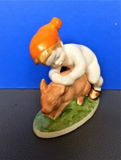 Porzellan figur Schwein mit Reiter von Katzh�...