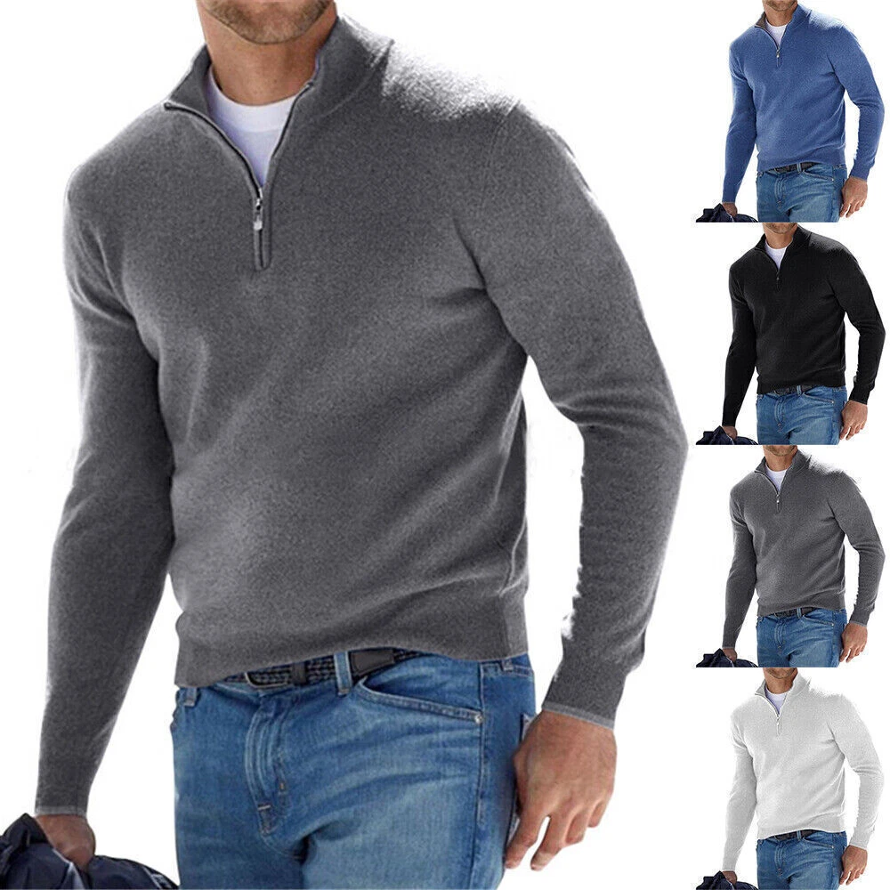 Quarter zip deals jumper mens