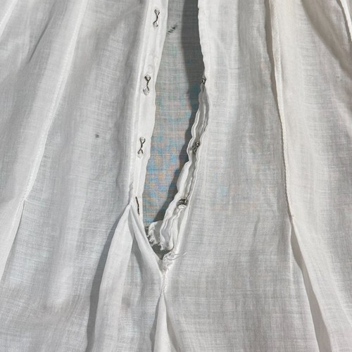 XS Antique Victorian Petticoat Underdress Slip Edwardian Lace White Short Sleeve - Picture 13 of 17