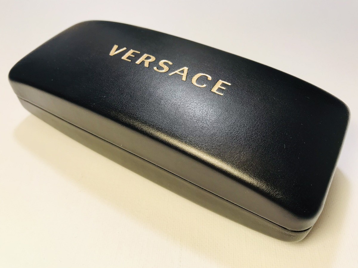 Versace Eyeglass Sunglass Hard Black Case With Cleaning 