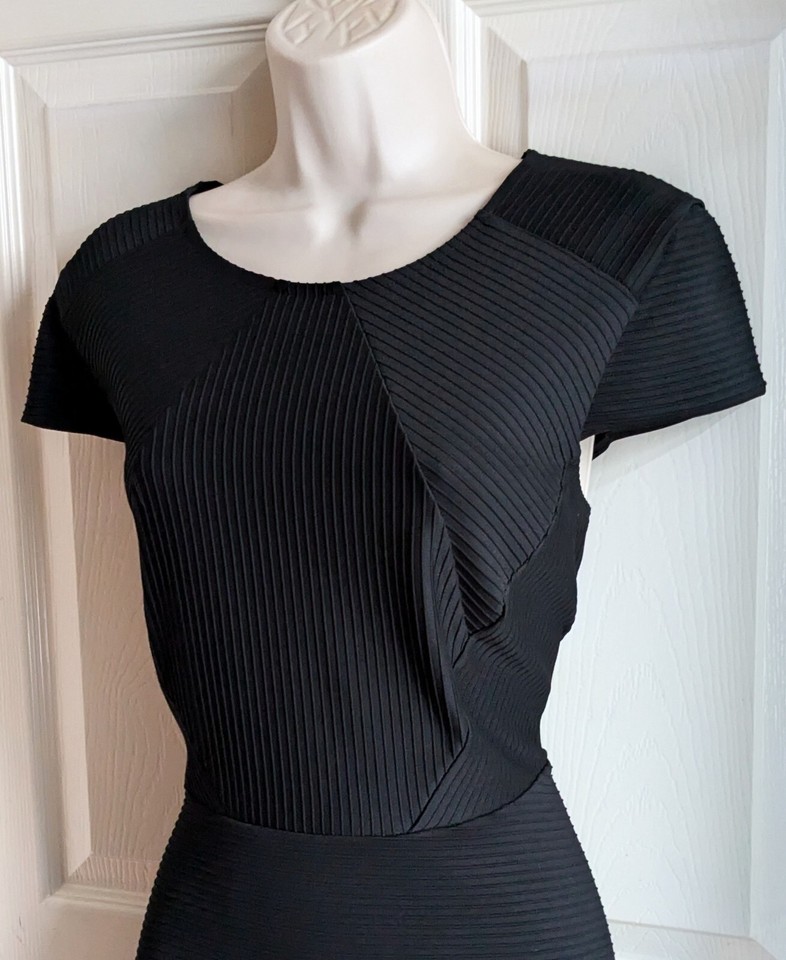 COAST Black Heavy Ribbed Flippy Evening Occasion Party Cocktail Dress Size 16 eBay