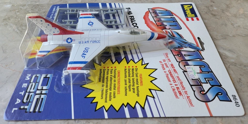 Vintage New 1990 Revell Air Aces Diecast USAF F-16 Falcon Military Fighter 8640 - Image 3 of 4