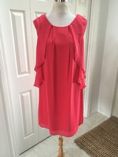NWT Jessica Howard Missy Pink Coral Ruffle Back Zip Dress 12