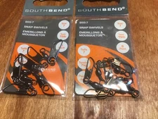 SOUTH BEND 2 PACKS  BSS-7 BLACK SNAP SWIVELS SZ-7  6 PCS. PER PACK