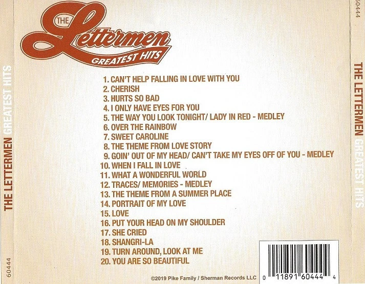 Greatest Hits by The Lettermen (CD, 2019) 23 Songs! Pike Family/Sherman Records. - Image 3 of 3