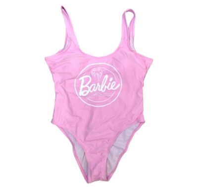 Barbie Women's One Piece Swimsuit Bathing Suit Pink M Medium