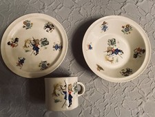 Vintage Arklow Ireland Little Boy Blue Child's Plate, Bowl  Cup