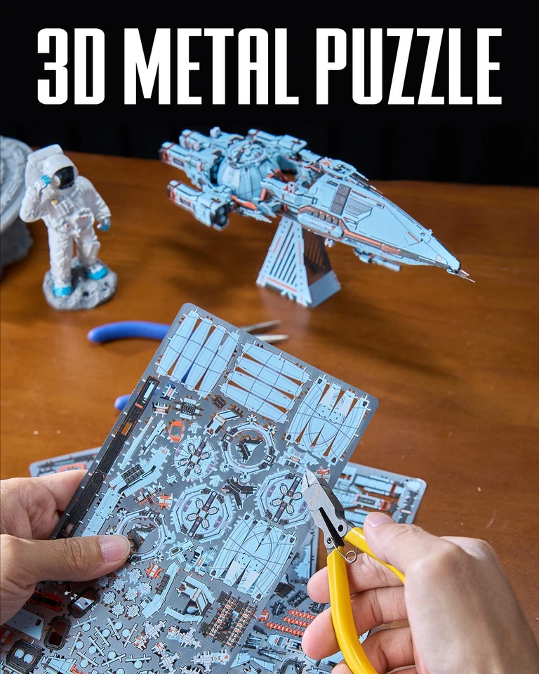Juego de juguetes de construcción de modelos de metal inspirado en tres cuerpos Piececool Blue Space colección Foto 4 de 4