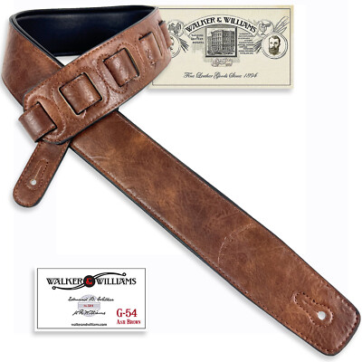 Walker & Williams G-54 Chestnut Brown Padded Strap with Soft Glove Leather Back