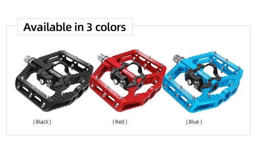 MTB Bicycle Cycling Non-Slip Pedals Aluminum Alloy Flat Platform Waterproof - Picture 17 of 33