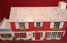 Vintage Marx Tin Litho Colonial 2 Story 6 Room Doll House 33x12x17 Please Read