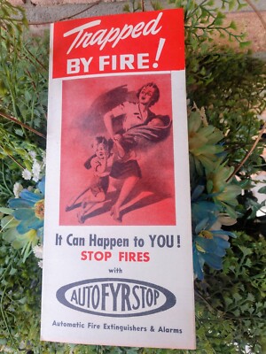 Autofyrstop Original Sales Brochure Pamphlet for Glass Globe Extinquishers Minty