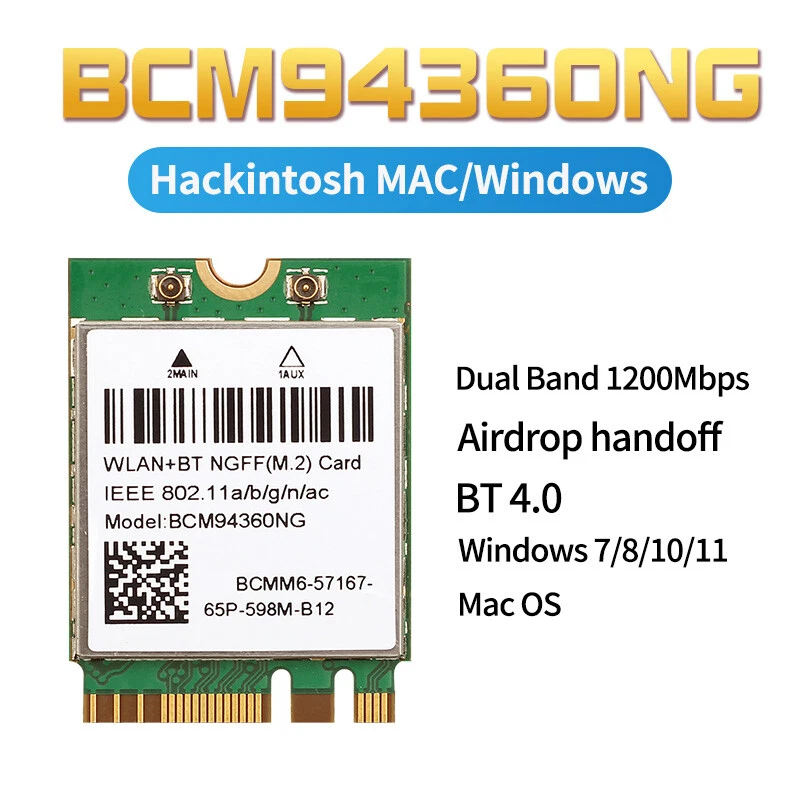 Broadcom BCM94360NG M.2 NGFF Wireless Card Network Bluetooth 4.0  