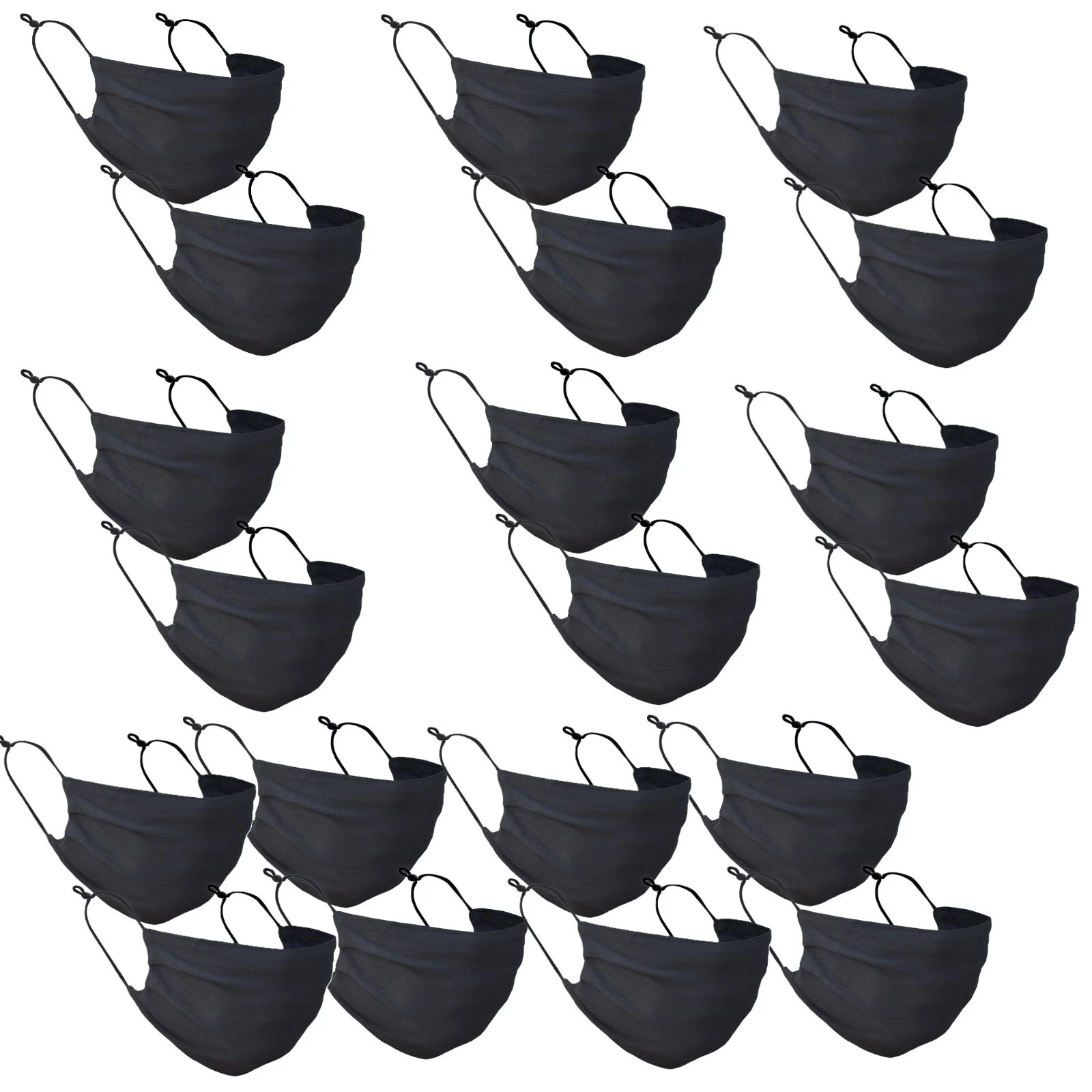 20PCS XL Washable FACE MASK Breathable USA SELLER In-Stock Black