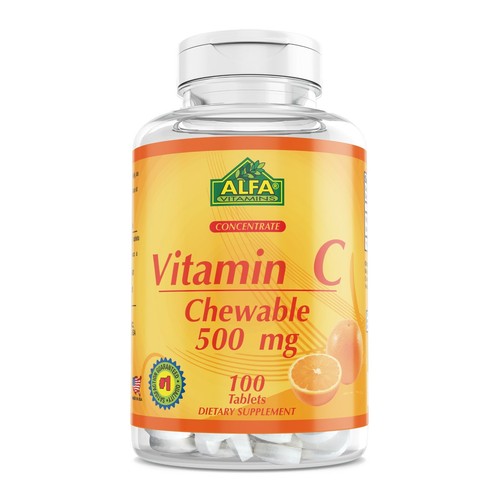 Alfa Vitamins Vitamin C Chewable Tablets 500 Mg 0 Sugar 100 Tablets Ebay