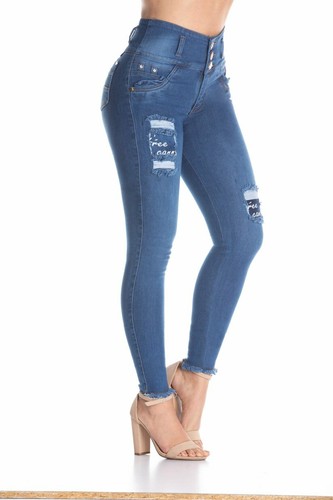 VEROX JEANS pantalones colombianos cintura alta Levantacola 4912 | eBay