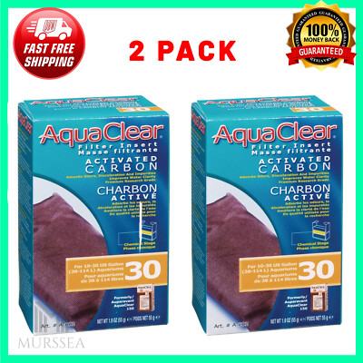 AquaClear 30 Activated Carbon Inserts Aquarium Filter Replacement Media 2-Pack