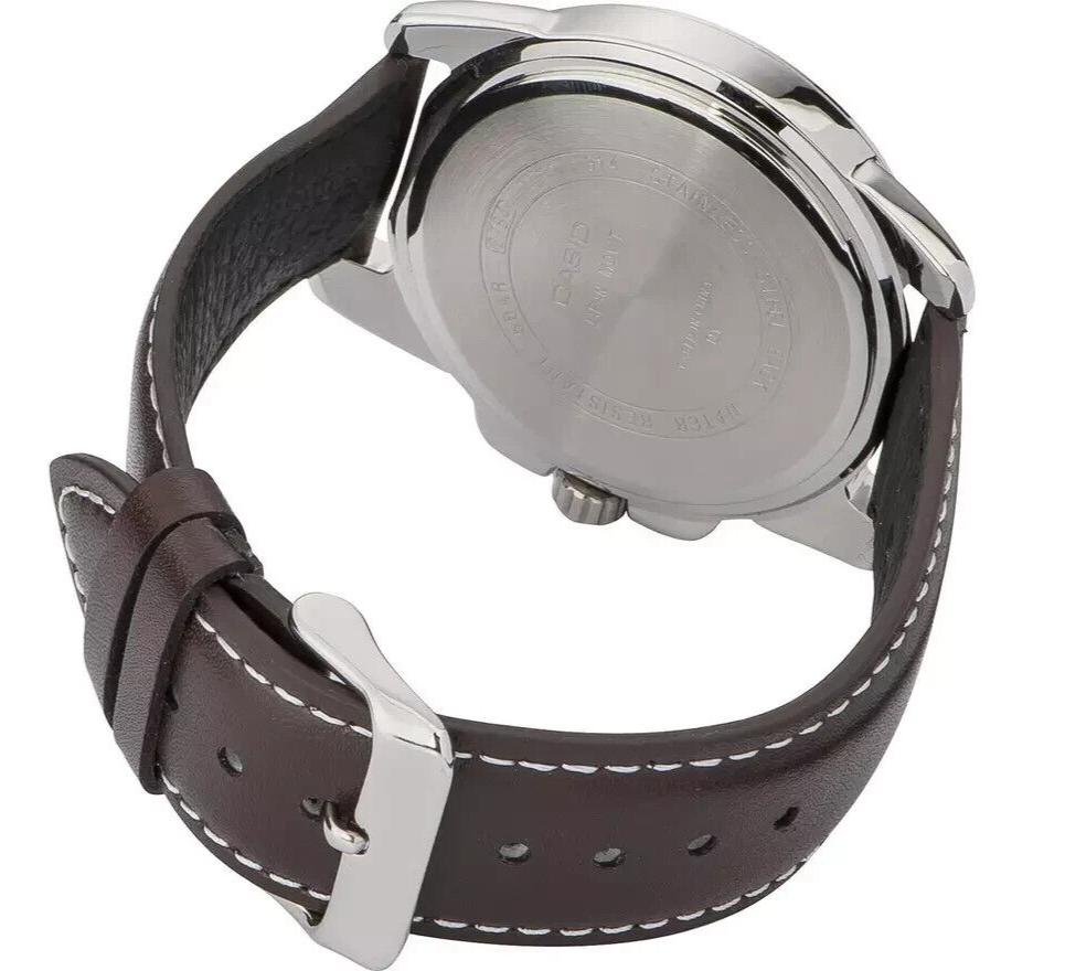 Casio Men's Leather Strap Watch MTP1314L7AVER, White Dial, Date