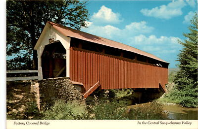 Factory Covered Bridge, Central Susquehanna Valley, White Deer Postcard ...