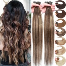 Nano Beads Nano Rings Tip 100 Human Hair Extensions Thick 1G Highlights 14"-24"