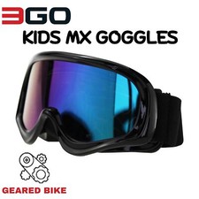 KIDS MX GOGGLES MOTOCROSS QUAD BIKE PITBIKE KART RACE OFF ROAD ATV BLACK