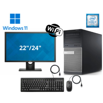 Windows11 DELL/Lenovo/HP Core i7 günstig schnell Desktop Bundle PC&Monitor SET WLAN