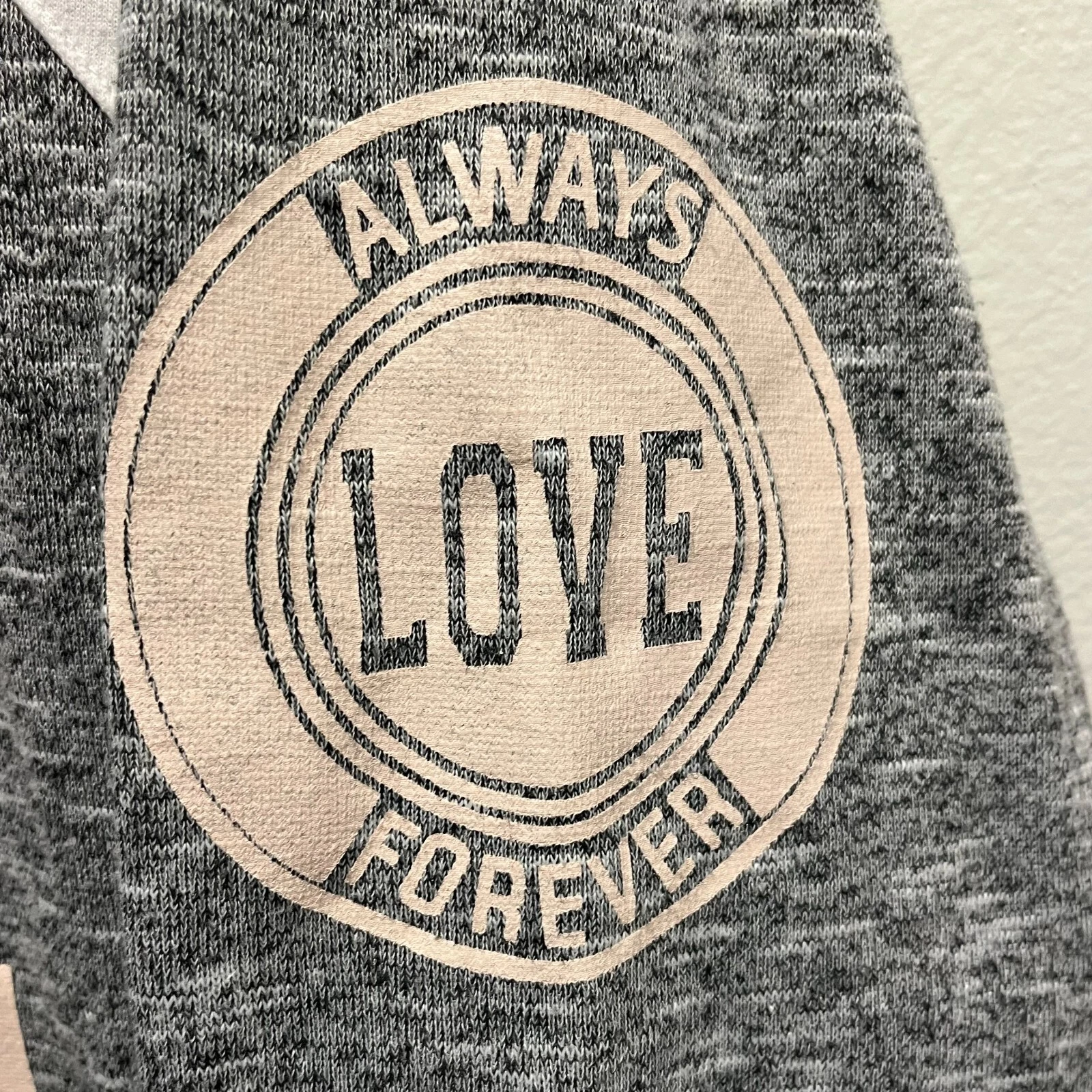 VETEMENTS Felpa con cappuccio Chance Or Fate donna grigia "Love" tasca maniche lunghe taglia 3X