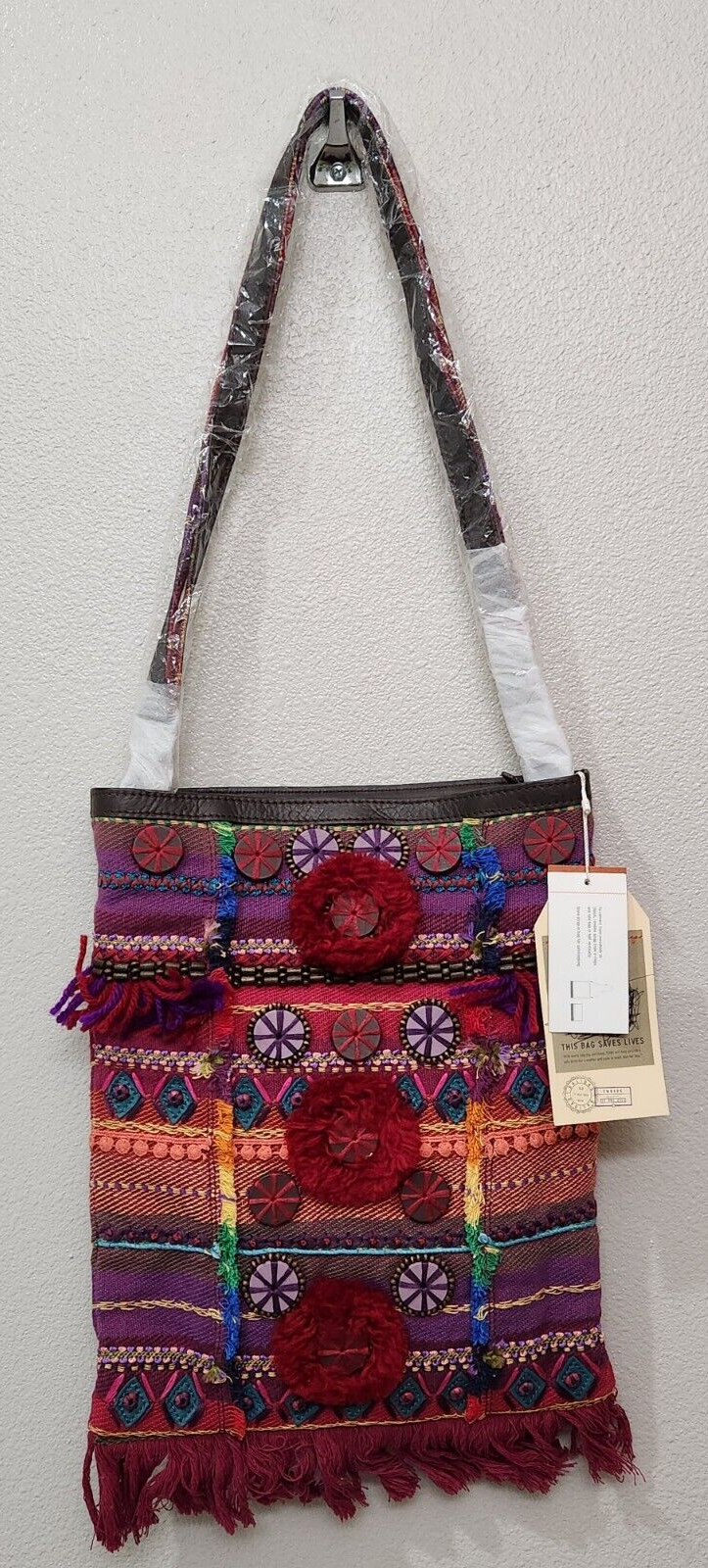 TOMS SUMMIT STRIPE  EMBELLISHED CROSSBODY  BAG WITH TRAVEL BAG