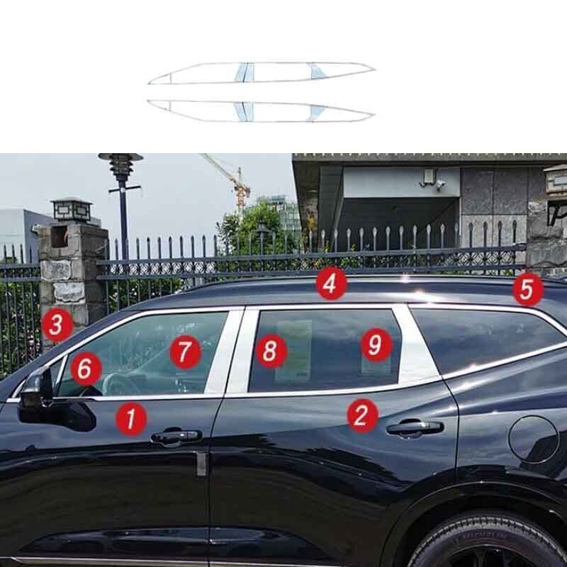 18PCS Sill Molding Cover Windows Strip Chrome Steel For Chevrolet Blazer 2019-21