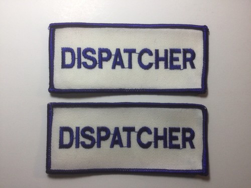 (2) DISPATCHER generischer rechteckiger Aufnäher - königlich auf weißem Twill | Polizeipersonal - Bild 2 von 4
