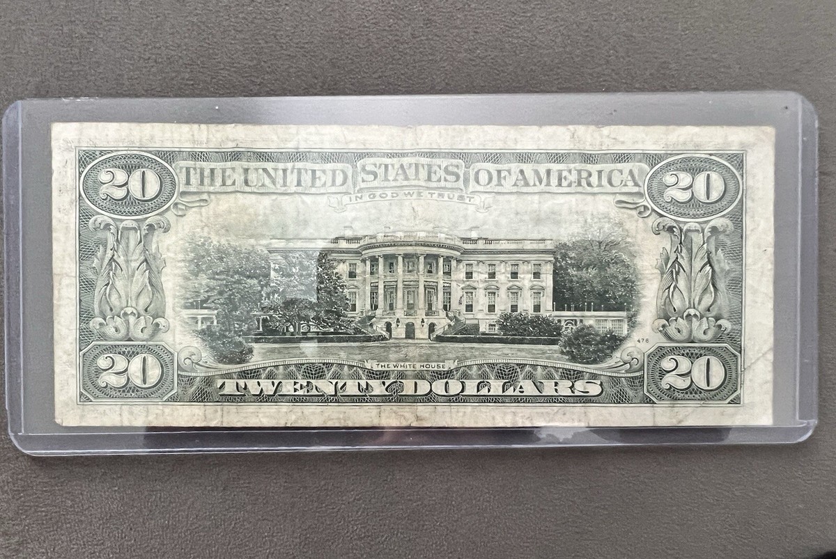 bill　Msize 1977 $20 Dollar Bill Printing Error Twenty Dollar Note