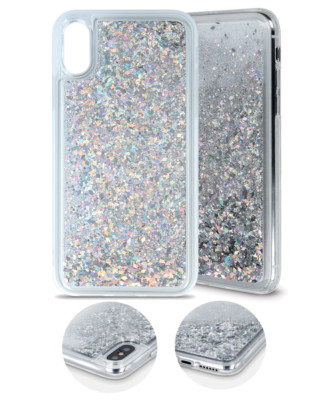 IPHONE 11 PRO (5.8) LIQUID SPARKLE Glänzend Flüssig Tasche Case Hülle Silber