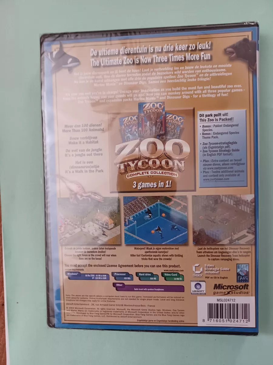 Zoo Tycoon Complete Collection for PC New/Sealed for Sale in