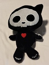 Skelanimals Kit the Cat Plush 13  Black Skeleton Heart Fiesta Toy Gothic Emo