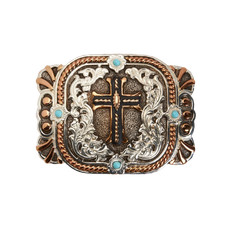 M F Western  Rectangular Cross Belt Buckle C10104