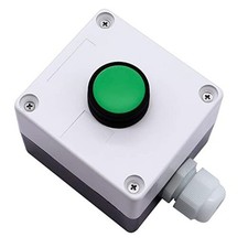 Momentary Push Button Switch Station Box Exit Button Switch ABS Green-B