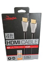 Rocketfish 4ft HDMI Cable 4K Ultra HD and HDR Compatible 4K/ 60 FPS- Dolby HD