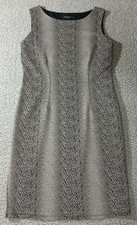 Nine West Womens Sheath Dress 6 Gray Black Snake Print Sleeveless Side Zip