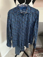 Robert Graham Shirt Mens XL Ludwig Stretch Geometric Flip Cuff Button Up Preppy