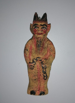 alter Christbaumschmuck Krampus Dresdner Pappe 