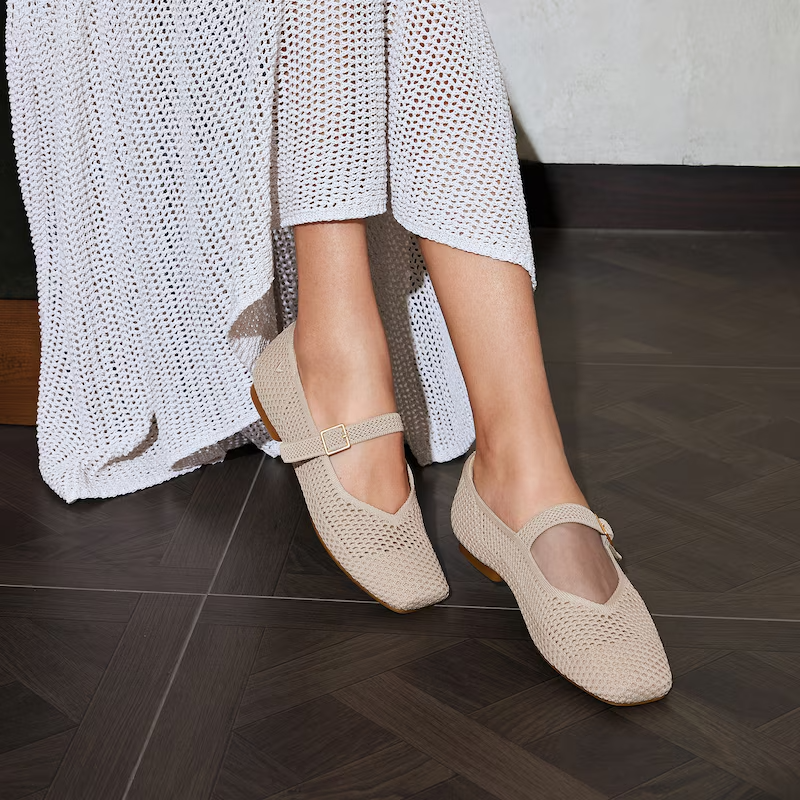 VIVAIA | Women's Square-Toe Mary Janes almond mesh NWB SALE! | eBay