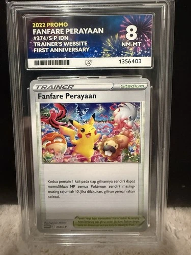 ACE Grading 8 Pokémon TCG Fanfare Perayaan 374/S-P IDN Promo Anniversary