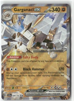 Garganacl ex 89/142 Double Rare Stellar Crown Pokemon Holo Near Mint