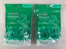 Sunstar GUM Professional Clean Flosser Floss Picks 90 ct Lot of 2 Bags