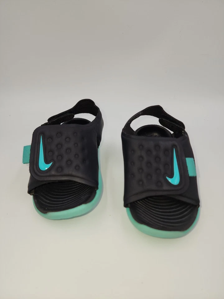 Nike Sunray Ajustar Talla 4C (TD) AJ9077-004 Negro/Azul Zapatos para Niños Pequeños Foto 3 de 4