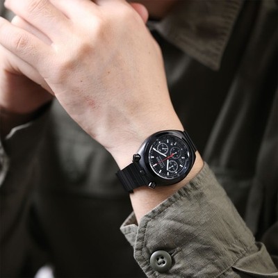Citizen Record Label Tsuno Chrono AN3664-56E All Black New | eBay
