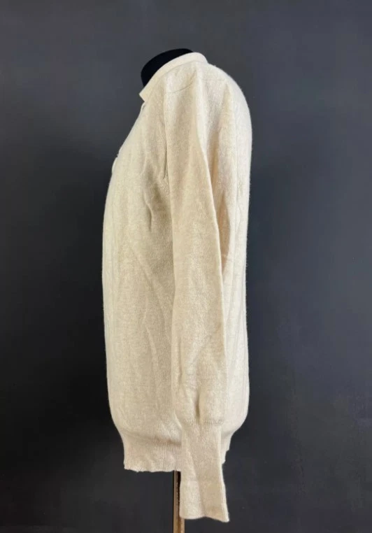 Peter Scott Herren Pullover Beige Langarm Pulli Kragen Wolle Größe 44 - Bild 4 von 4