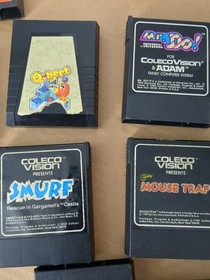 Coleco Colecovision Vintage video Game Lot Donkey Kong Jr Zaxxon Smurfs popeye